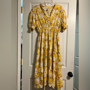 Lapis Yellow Floral Dress